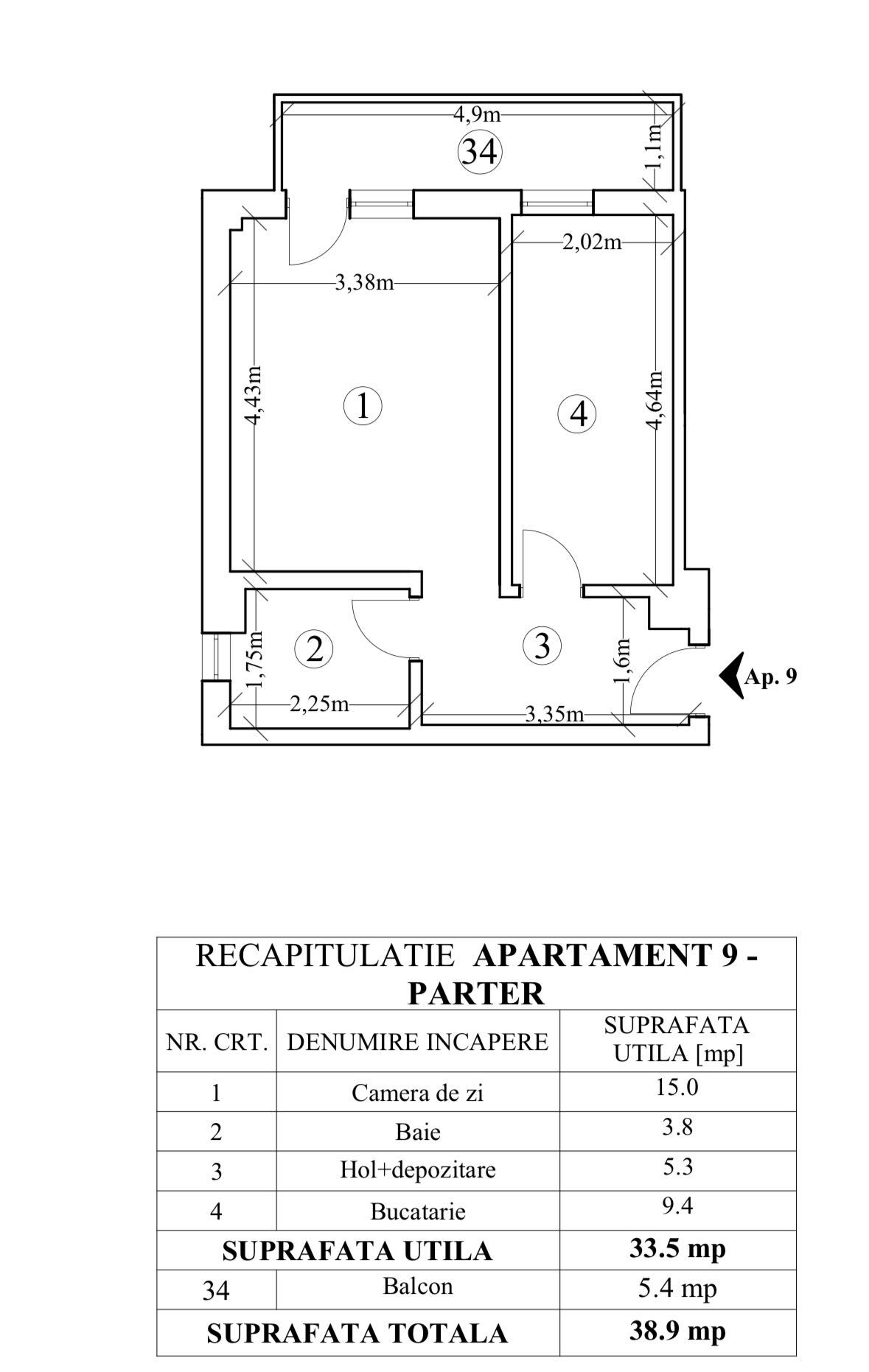 Apartament 1 camera intabulat mutare imediata!