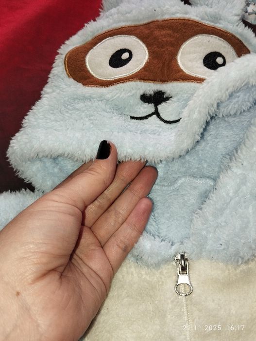 Для новорождённых камбинезон с капюшоном