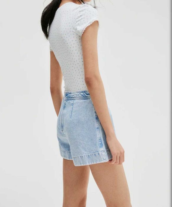 Къса дънкова пола-панталон с прехвърляне H&M 34/XS