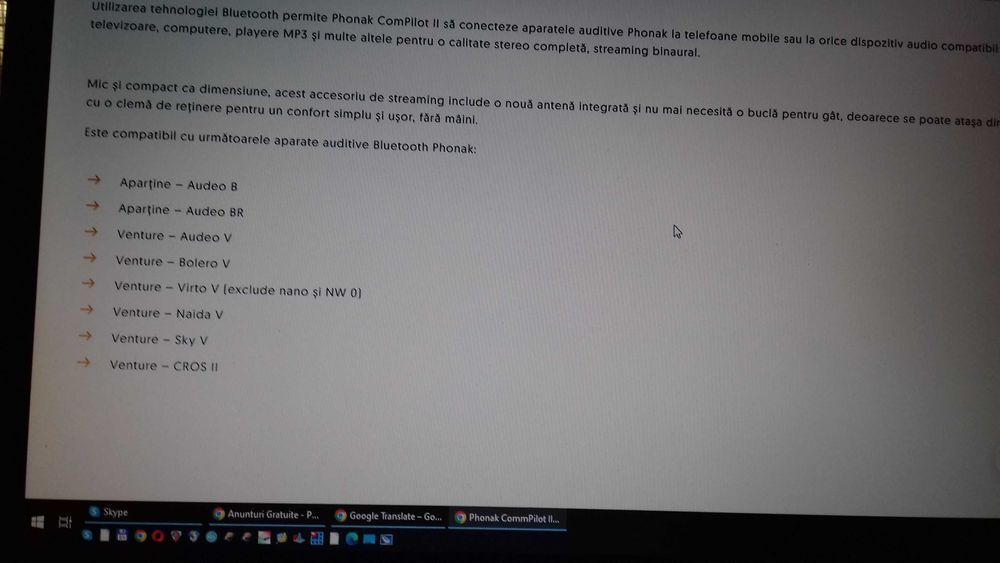 Set   Phonak Com Pilot / Phonak TV Link 2  Bluetooth QDID -nou