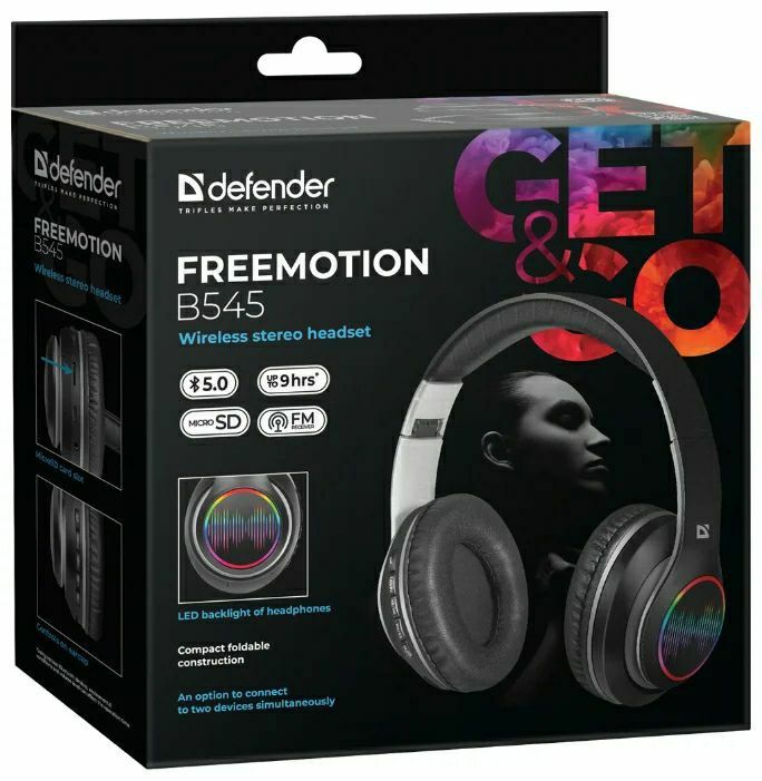 Топ!Беспроводные Наушники Defender B545  (Bluetooth, время 9 часов)