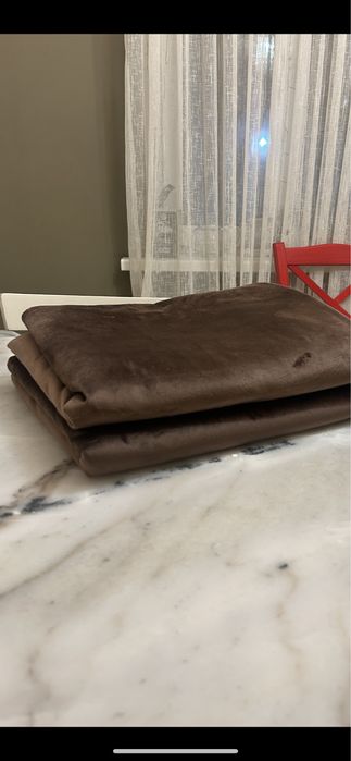 Продам шторы из велюра шоколадного цвета