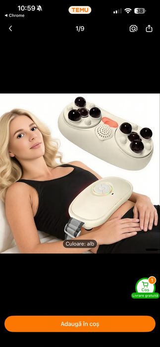 Aparat Masaj Abdominal Automat, 3 Viteze Reglabile cu Căldură