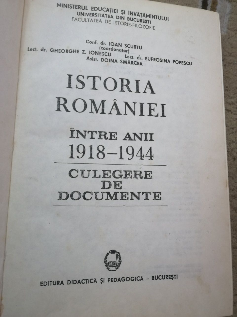 Istoria Romaniei 1918-1944 documente