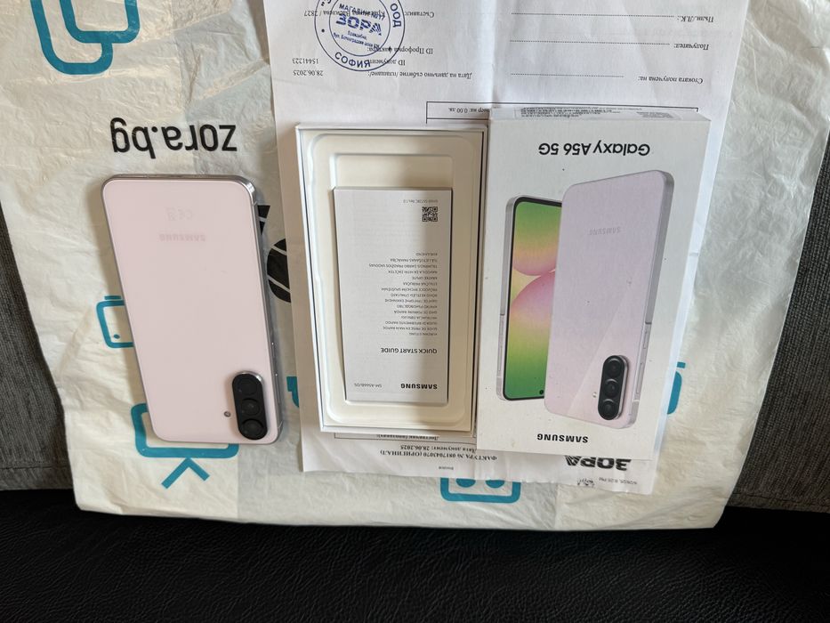 ***КАТО НОВ 256GB Samsung A56 5G Гаранция Зора 2027г Pink