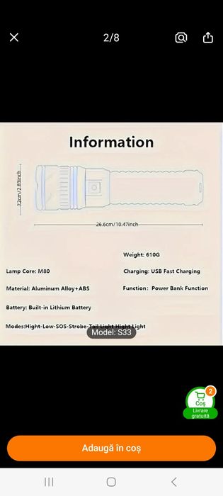 Lanterna vanatoare, S33 ultra performanta de umar