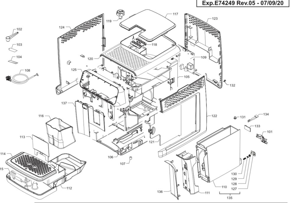 Capac siloz boabe Philips EP1200-5400