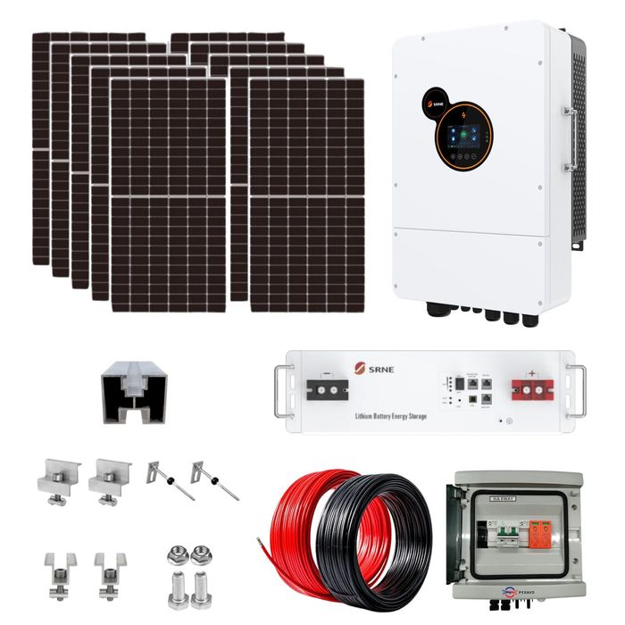 KIT Fotovoltaic Complet – Panouri+ Invertor+BATERIE LiFePO4+ACCESORII