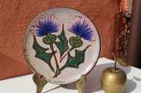 Farfurie ceramica de colectie FRANTA - cca 1950-1960, decorata manual