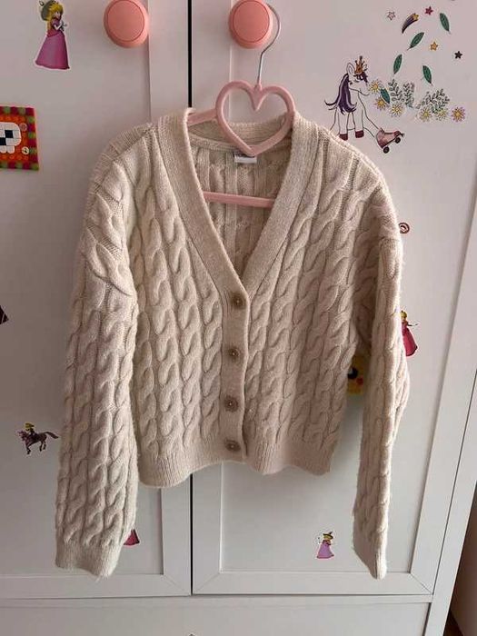 Waikiki, Cardigan scurt, crem fetițe,134-140cm