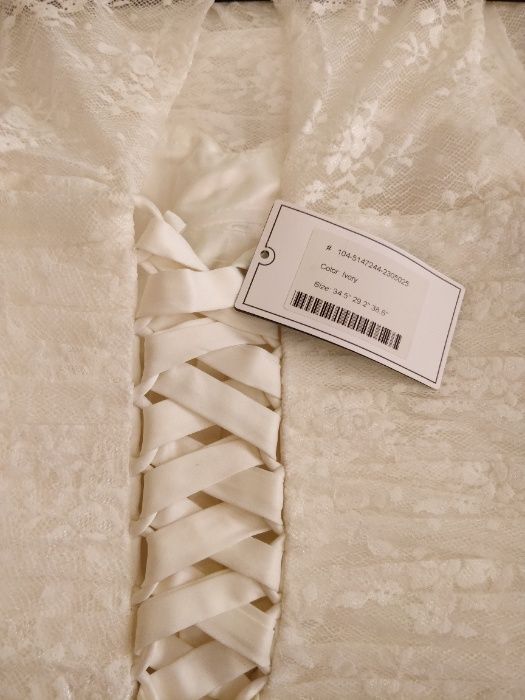Новое! Шикарное свадебное платье из гипюра, цвет Ivory!
