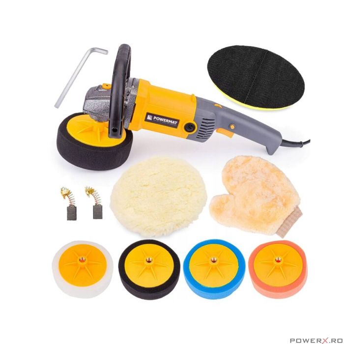 Set masina pentru polisat auto, flex polis auto cu accesorii, bureti