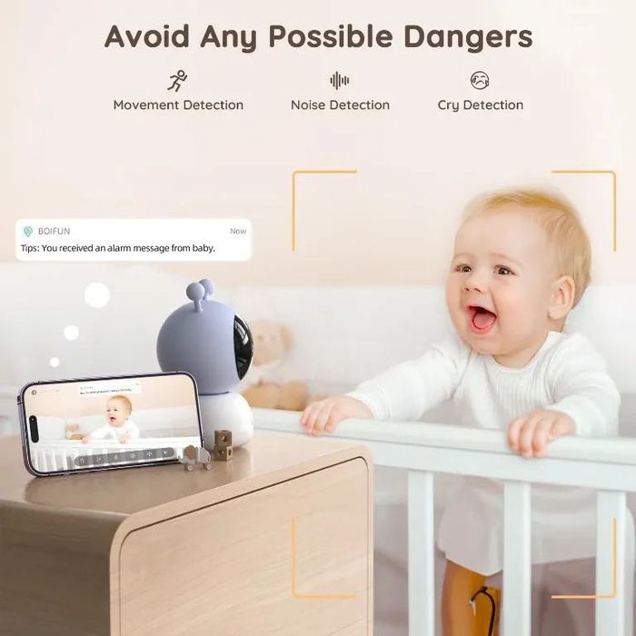 бебефон BOIFUN 5" WiFi Baby Monitor с камера и дисплей