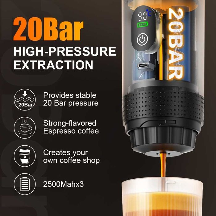 Преносима Еспресо Кафемашина 3в1 Dolce Gusto Nespresso Капсули 20 Бара