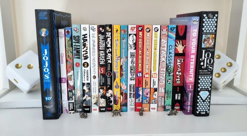 Manga Jojo, Attack on Titan, My Hero Academia