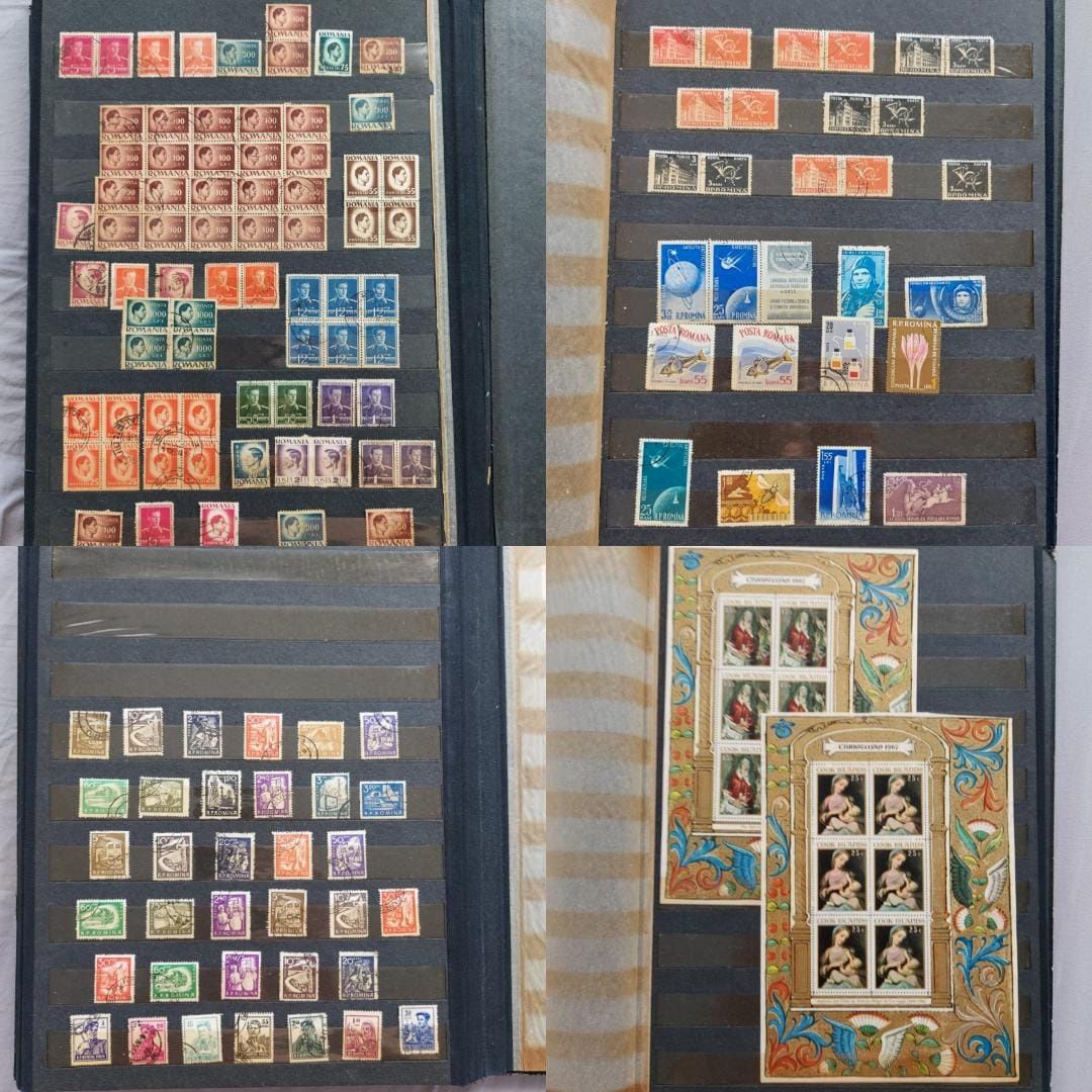 Clasor timbre vechi, cu peste 1000 de timbre.