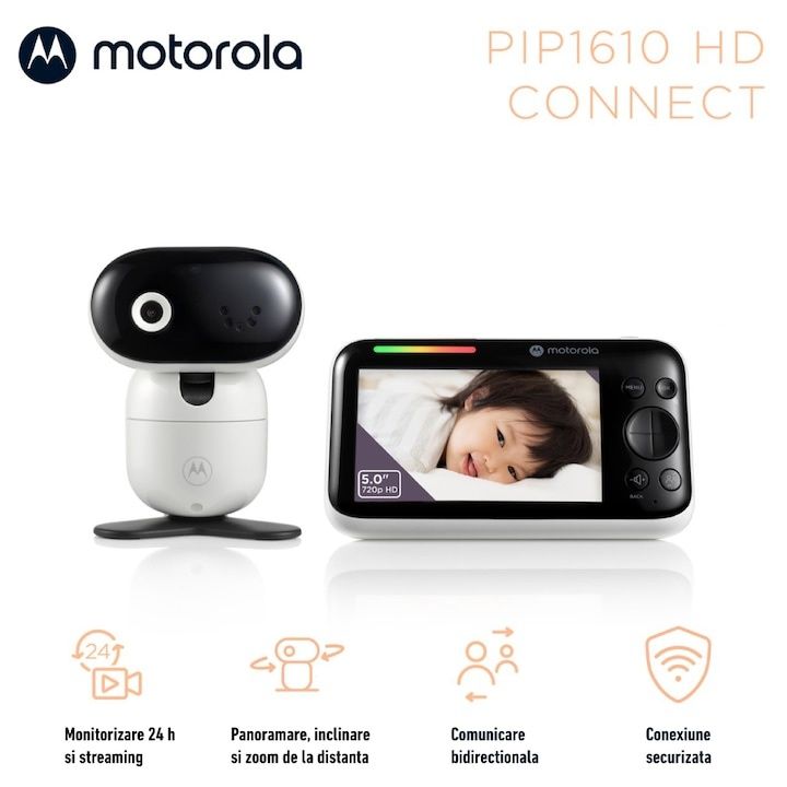 Видео монитор Цифров + Wi-Fi Motorola PIP1610 HD Connect