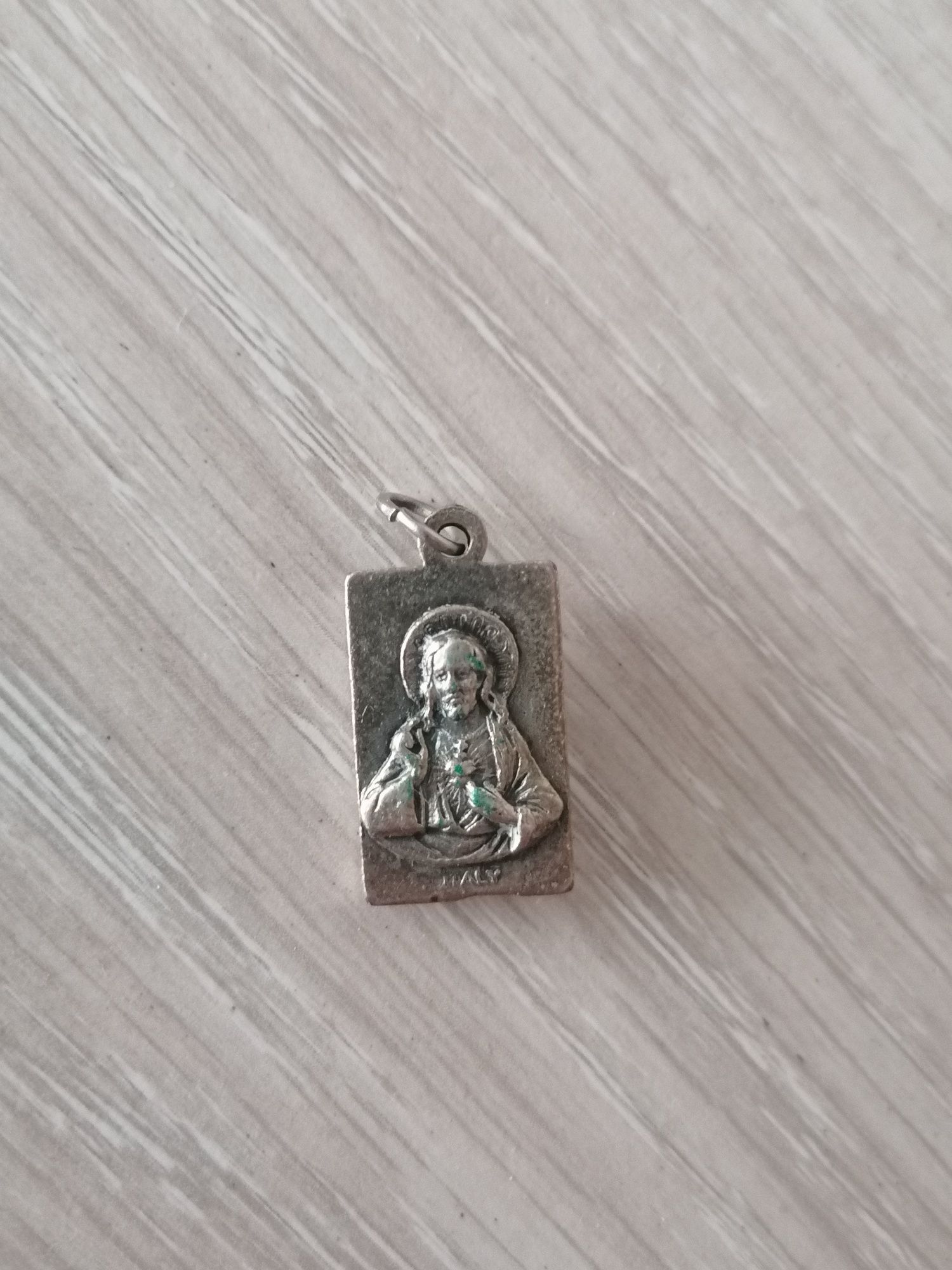 Medalion Sf Maria / Iisus cu 2 fete Gravat cu: Italy