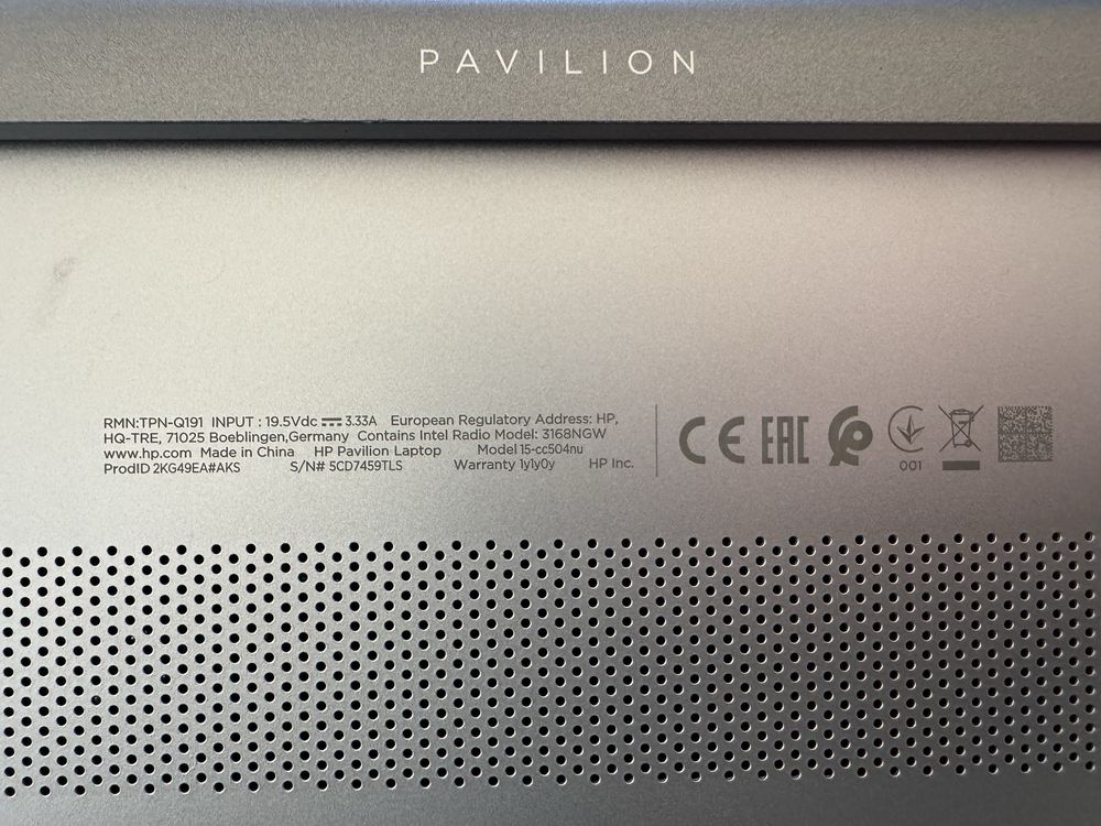 HP Pavilion Model 15 cc504nu