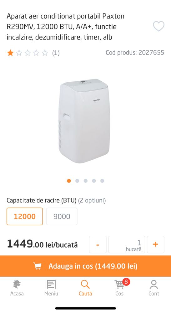 Aer conditionat portabil cu functi de incalzire racire dezumificator