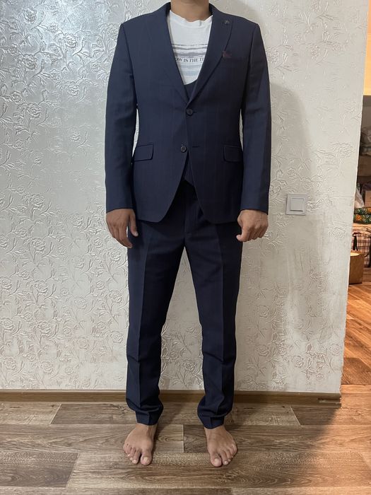 Костюм шалбар темно-синие