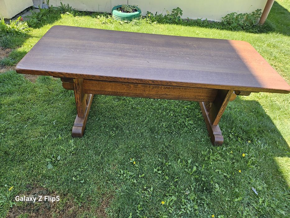 Масивен Трапезен комплект от Дъб и естествен ратан