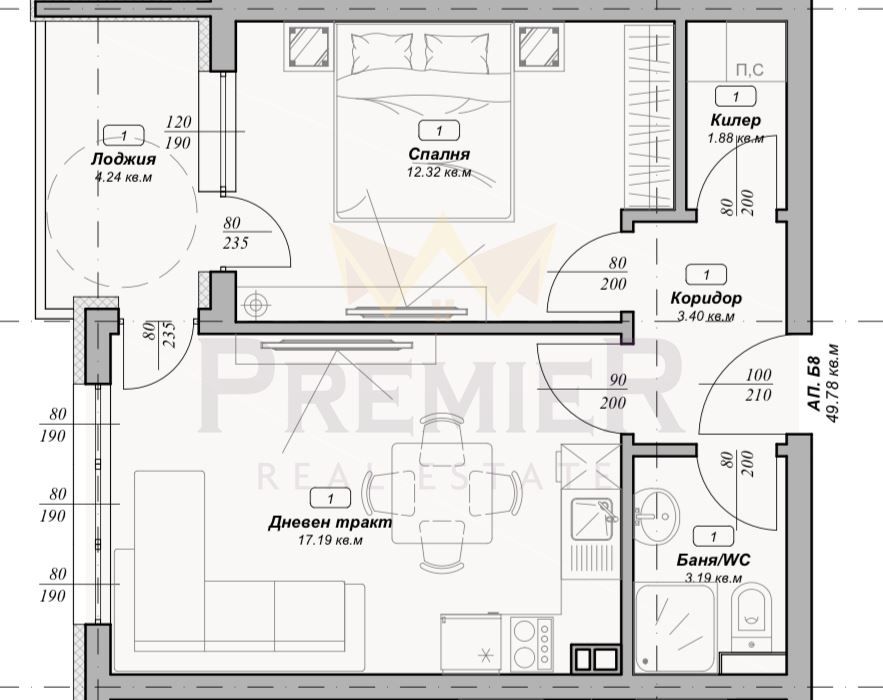 2-стаен в Варна-Възраждане 3 площ 50 цена 80400