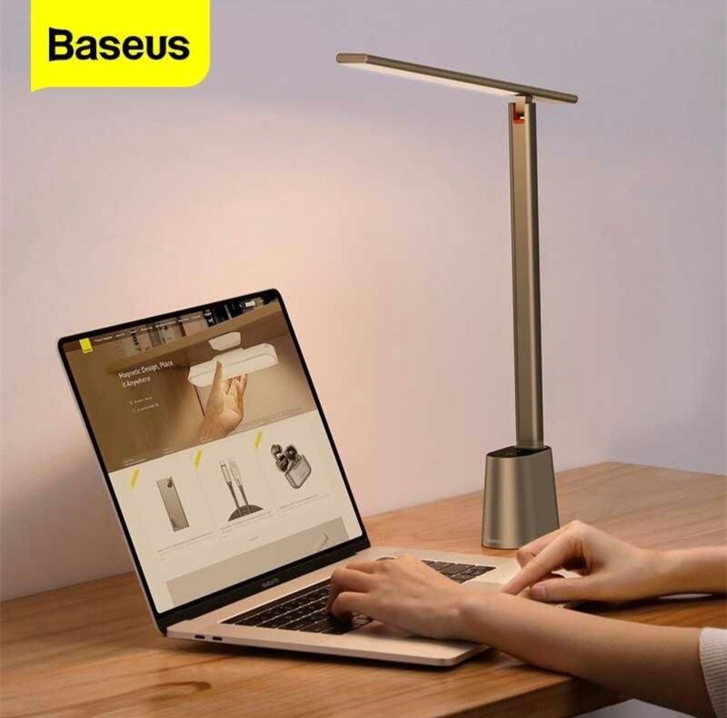 Светодиодная настольная лампа Baseus, сенсорное управление + Доставка