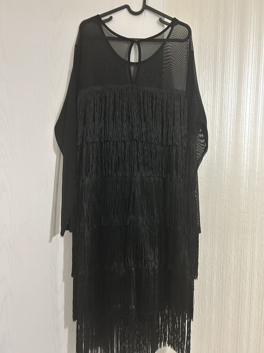 Уникарна рокля с ресни ХХЛ