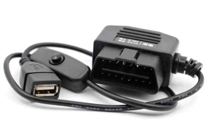 DC 8V-40V към 5V 2.1 A Инверторно Захранване Кола OBD-2 към USB Женско