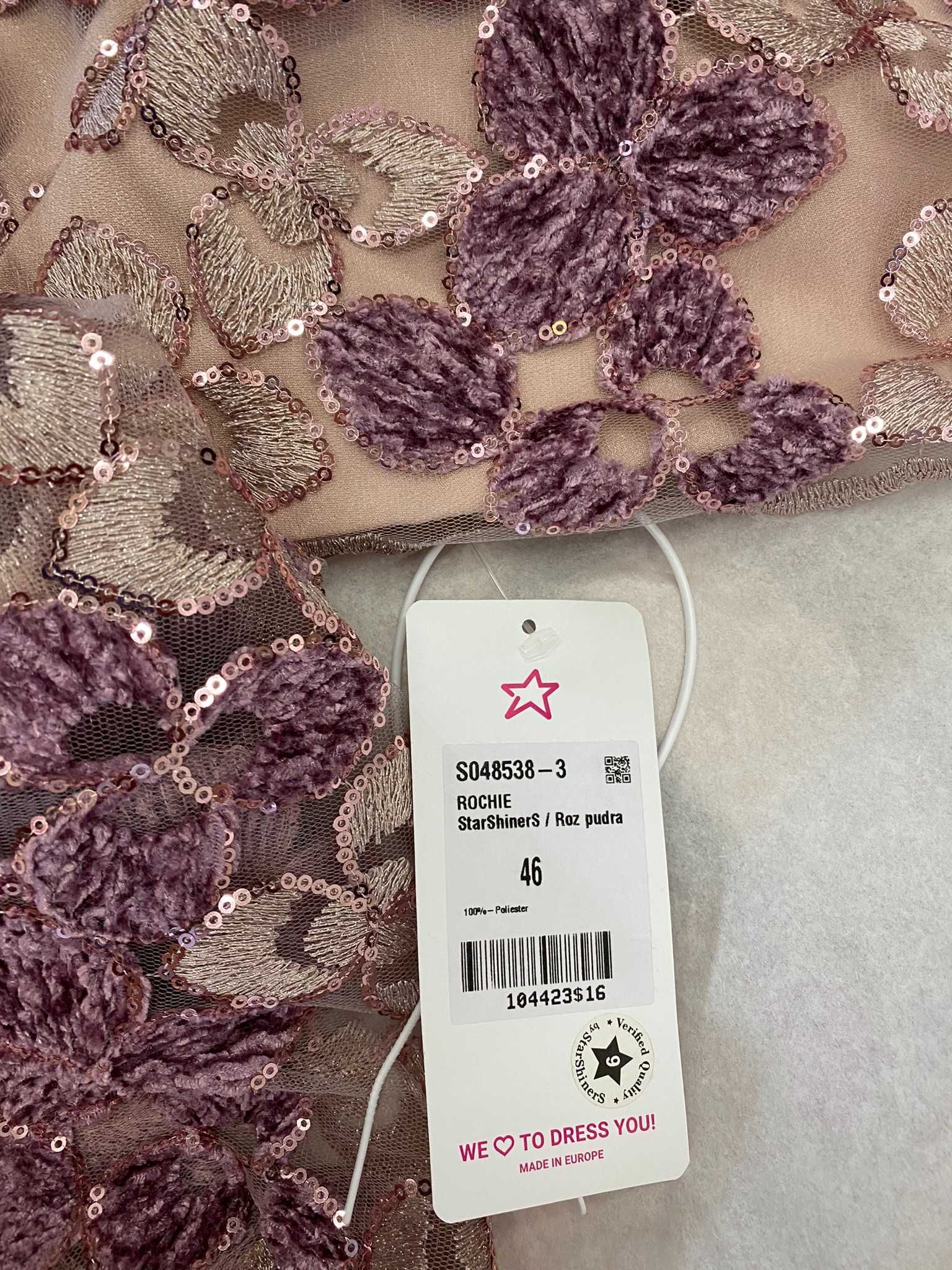 Rochie din satin roz pudra asimetrica in clos  - StarShinerS