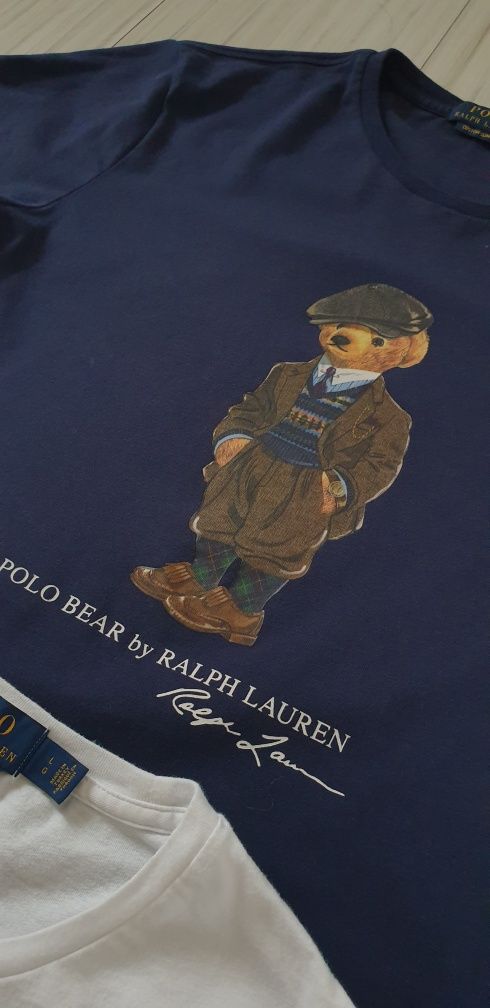 POLO Ralph Lauren Bear Custom Slim Fit  M и L ОРИГИНАЛ 2бр. Мъж Тениск