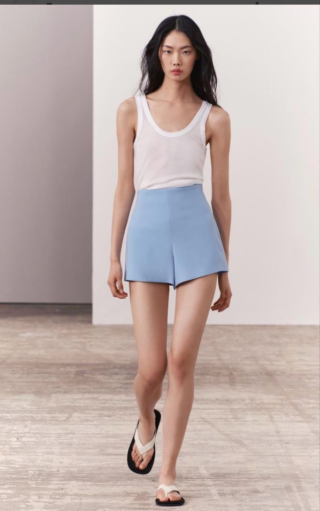 Pantaloni scurti bleu, noi, Zara, S