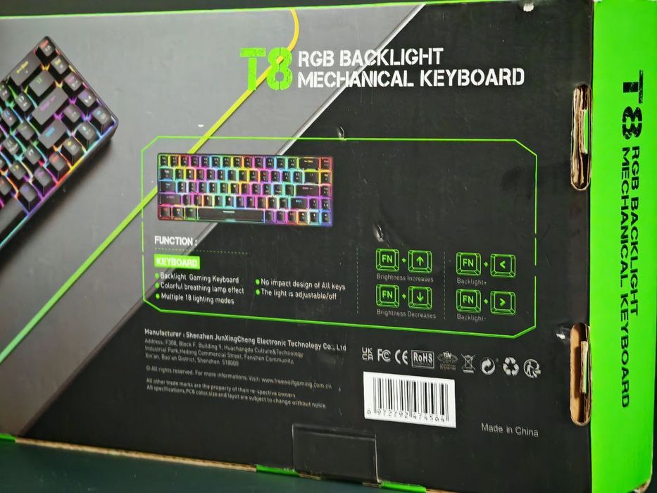 Tastatura de gaming ZiyouLang T8 RGB, Cod 93983