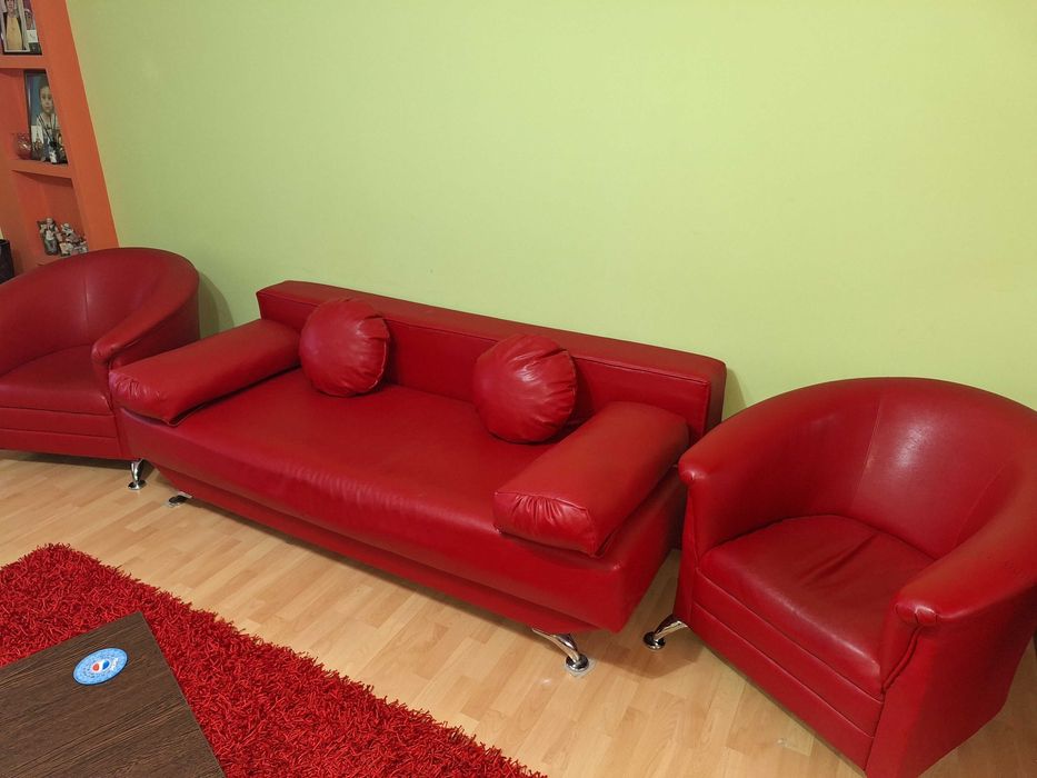 Set canapea extensibilă cu două fotolii