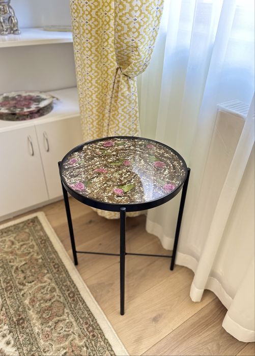 Masuta cafea flori in rasina