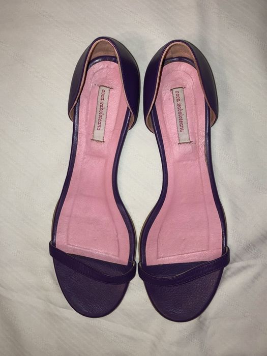 Sandale mov 100% piele naturala Coca Zaboloteanu