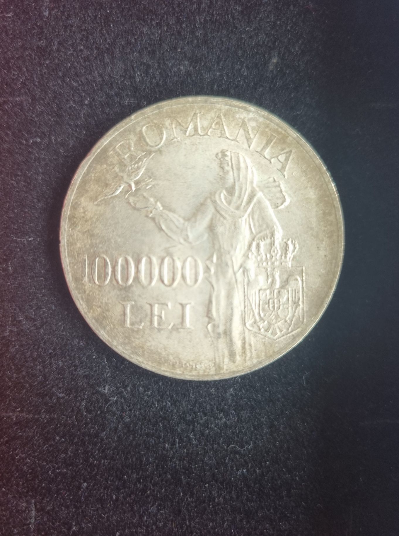 moneda cu regele Mihai de 100,000 lei din anul 1946.