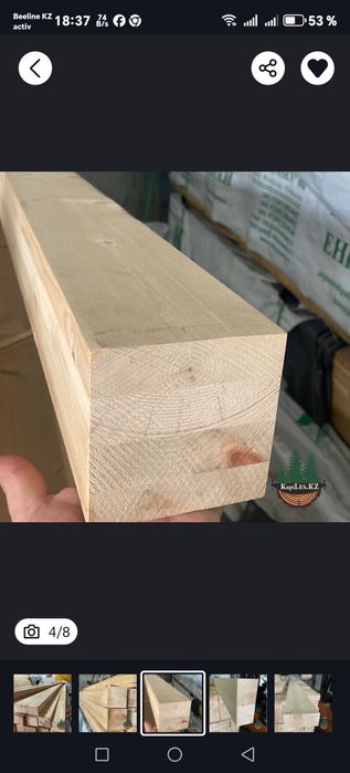 Клееный строганый 180*180сухой брус