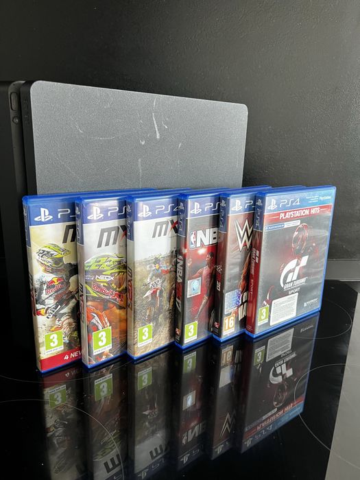 NEGOCIABIL PS 4 SLIM 500 GB + 6 jocuri + 1 manetă