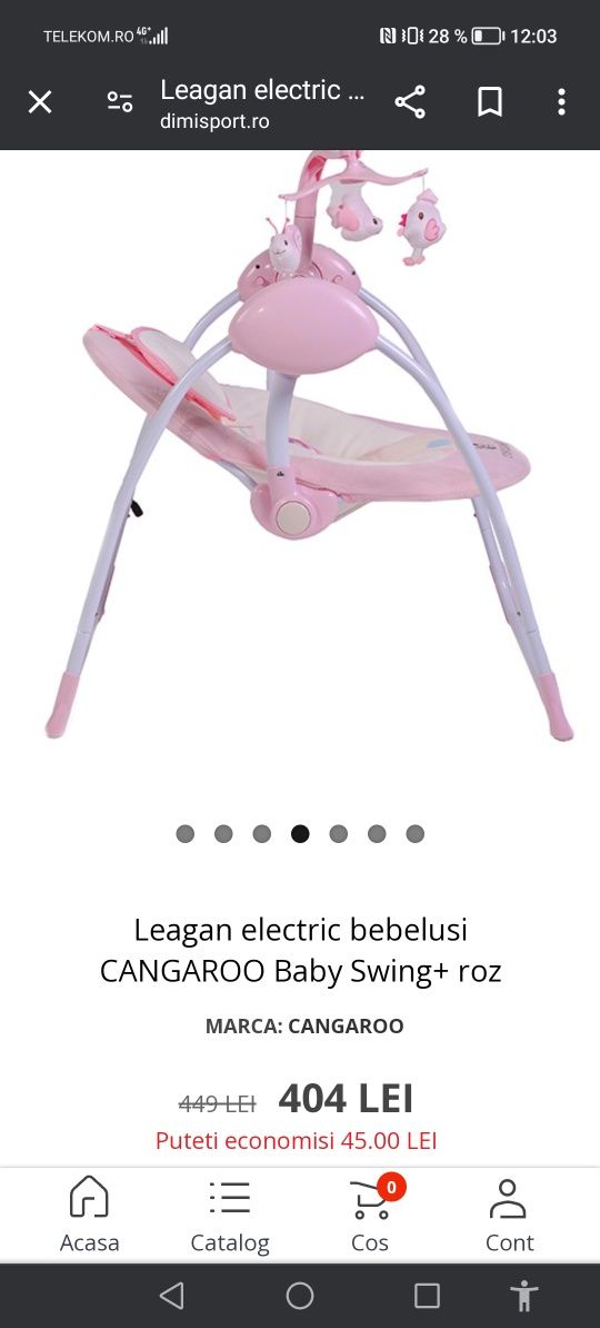 Leagăn electric pentru bebe