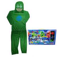 Costum pentru copii Green Lizard, marimea 7-9 ani, garaj inclus