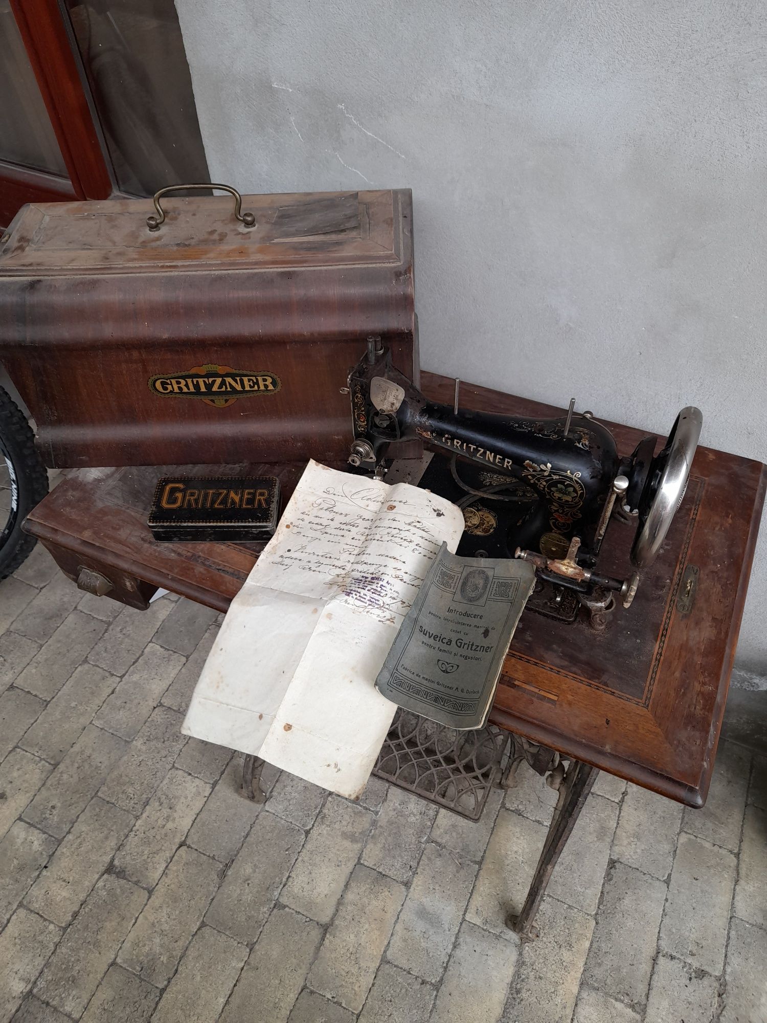 Mașină de cusut Gritzner Durlach foarte veche