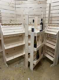 Дървен стелаж за вино с три рафта