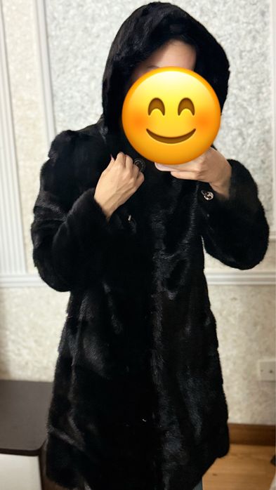 Норковая шуба черная