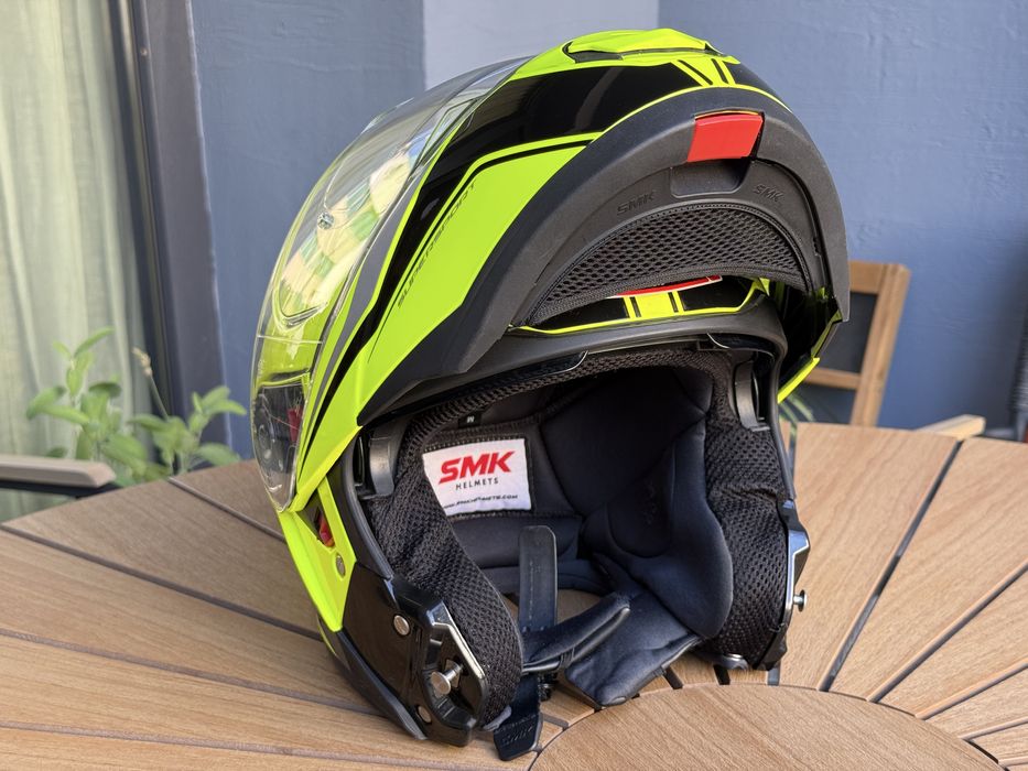 Casca moto M, SMK Flash Vision (flip-up) cu pin-lock si husa, ca noua