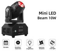 Movinghead Spotlight Mini LED 10W 4in1 RGBW pinspot+telecomanda DJ NOI