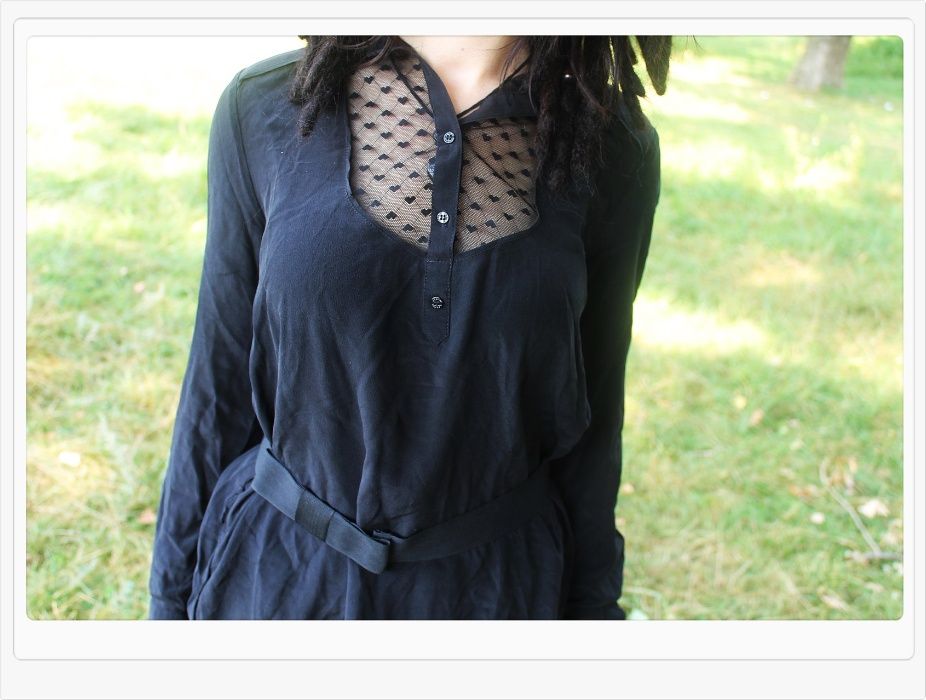 Camasa neagra cu plasa si inimioare KOOKAI Rock Goth Punk