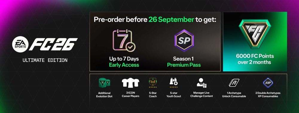 FC 26 & FC 26 Ultimate Edition Precomanda Cod Digital (Steam/PS5)
