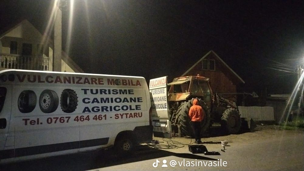 Vulcanizare mobila,turisme, camioane, tractoare.